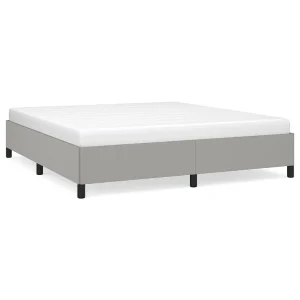 Bedframe zonder matras stof lichtgrijs 160×200 cm
