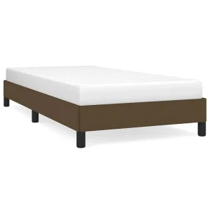 Bedframe zonder matras 100×200 cm stof donkerbruin Bedframe zonder matras 100×200 cm stof donkerbruin