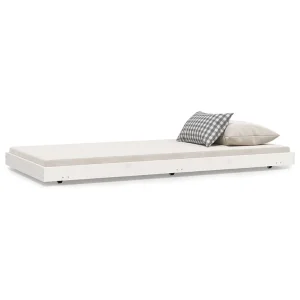 Bedframe zonder matras massief grenenhout wit 75×190 cm Bedframe zonder matras massief grenenhout wit 75×190 cm
