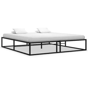 Bedframe metaal zwart 180×200 cm Bedframe metaal zwart 180×200 cm