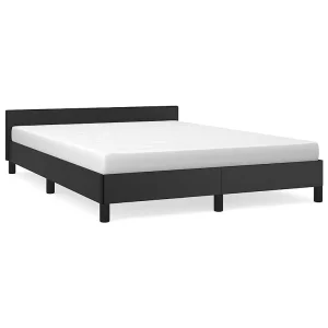 Bedframe met hoofdeinde zonder matras 140×190 cm zwart Bedframe met hoofdeinde zonder matras 140×190 cm zwart