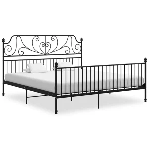 Bedframe metaal zwart 180×200 cm Bedframe metaal zwart 180×200 cm