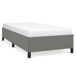 Bedframe zonder matras 100×200 cm stof donkergrijs Bedframe zonder matras 100×200 cm stof donkergrijs