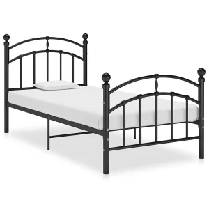 Bedframe metaal zwart 100×200 cm Bedframe metaal zwart 100×200 cm