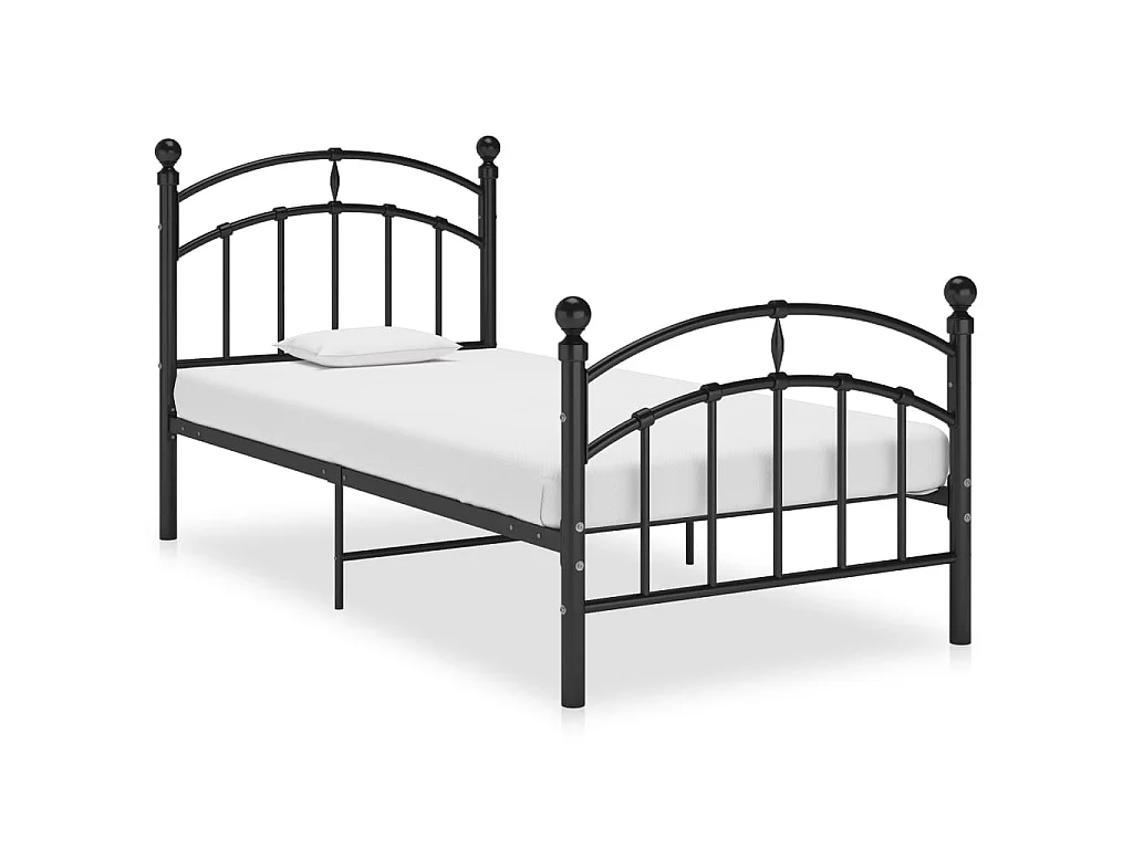 Bedframe metaal zwart 100x200 cm