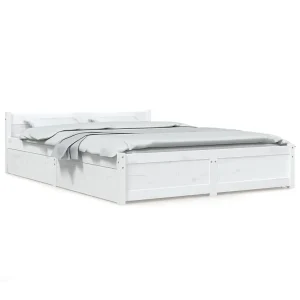 Bedframe met lades wit 160×200 cm Bedframe met lades wit 160×200 cm