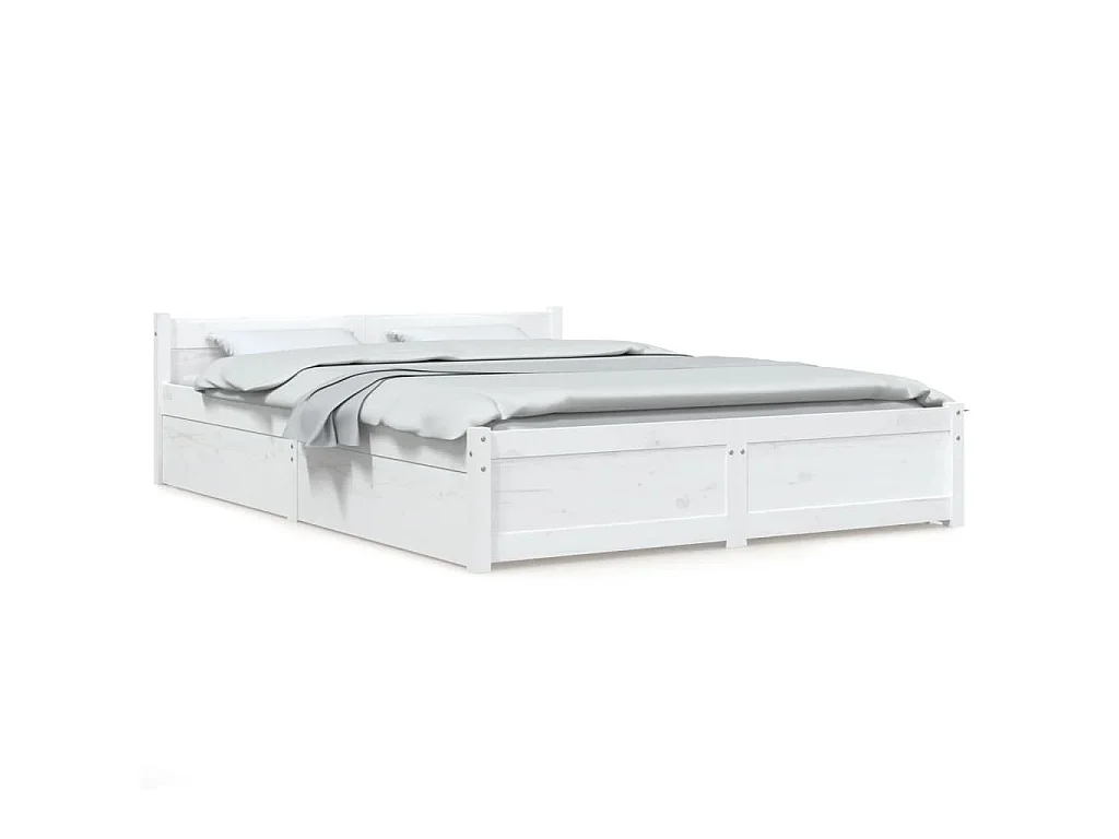 Bedframe met lades wit 160x200 cm