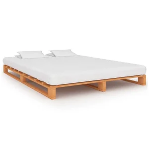 Bedframe pallet massief grenenhout bruin 160×200 cm Bedframe pallet massief grenenhout bruin 160×200 cm