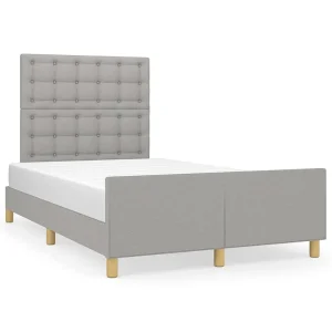 Bedframe zonder matras 120×200 cm stof lichtgrijs Bedframe zonder matras 120×200 cm stof lichtgrijs