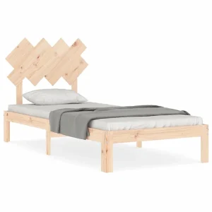 Bedframe met hoofdbord massief hout Bedframe met hoofdbord massief hout