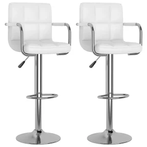 Barstoelen 2 st kunstleer wit Barstoelen 2 st kunstleer wit