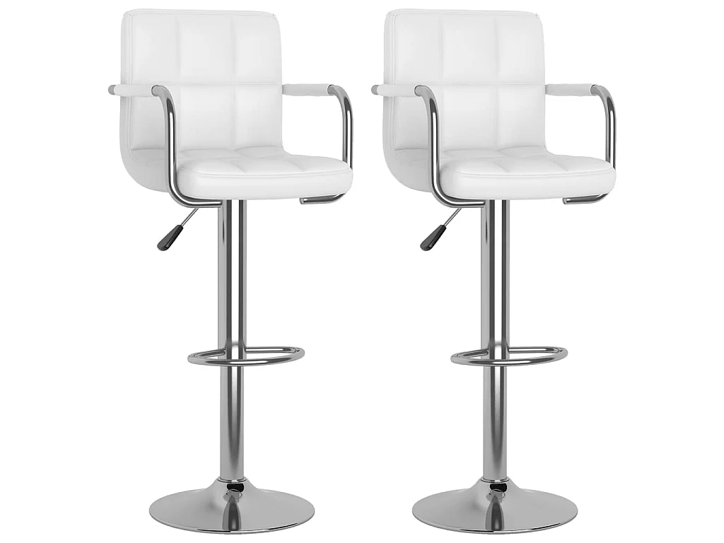 Barstoelen 2 st kunstleer wit