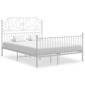 Bedframe metaal wit 160×200 cm Bedframe metaal wit 160×200 cm