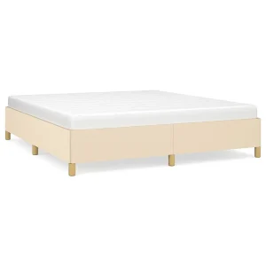 Bedframe zonder matras stof crèmekleurig 180×200 cm Bedframe zonder matras stof crèmekleurig 180×200 cm
