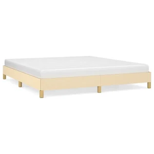 Bedframe zonder matras stof crèmekleurig 180×200 cm Bedframe zonder matras stof crèmekleurig 180×200 cm