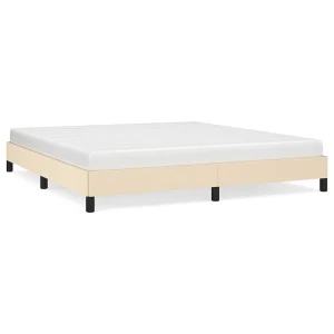Bedframe zonder matras stof crèmekleurig 180×200 cm Bedframe zonder matras stof crèmekleurig 180×200 cm