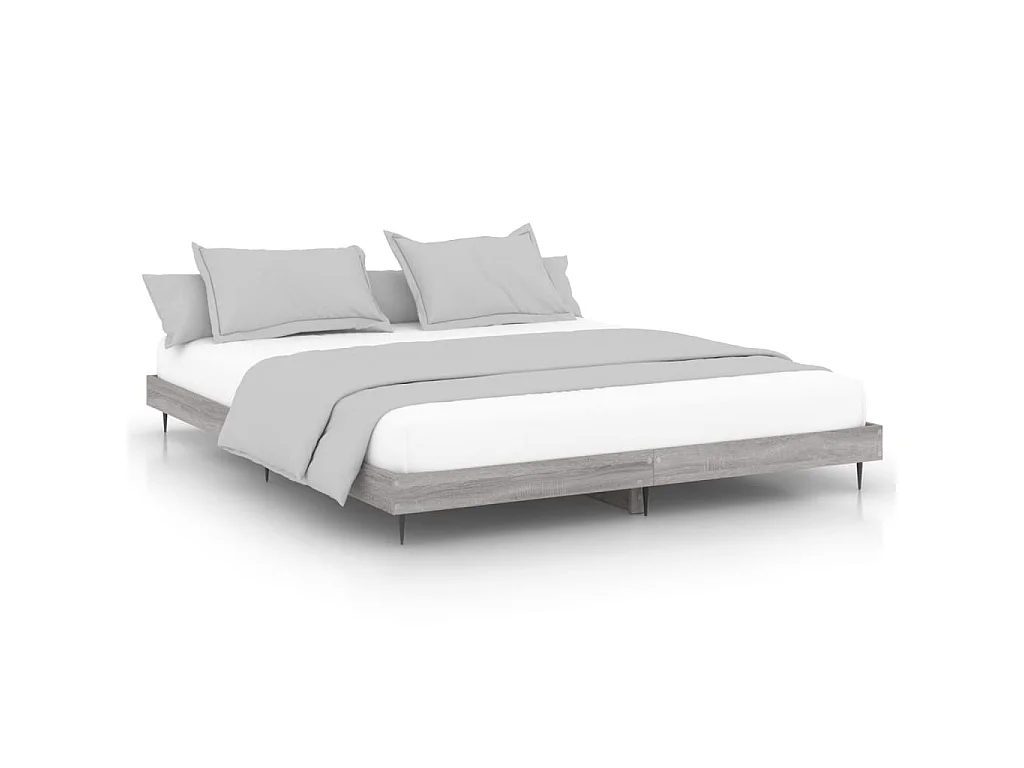 Bedframe bewerkt hout grijs sonoma eikenkleurig 180x200 cm