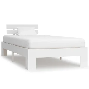 Bedframe massief grenenhout wit 100×200 cm Bedframe massief grenenhout wit 100×200 cm