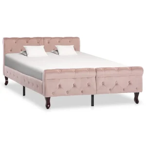 Bedframe fluweel roze 120×200 cm Bedframe fluweel roze 120×200 cm