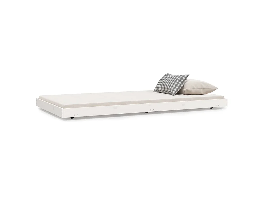 Bedframe zonder matras massief grenenhout wit 90x200 cm
