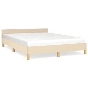 Bedframe zonder matras stof crèmekleurig 140×200 cm