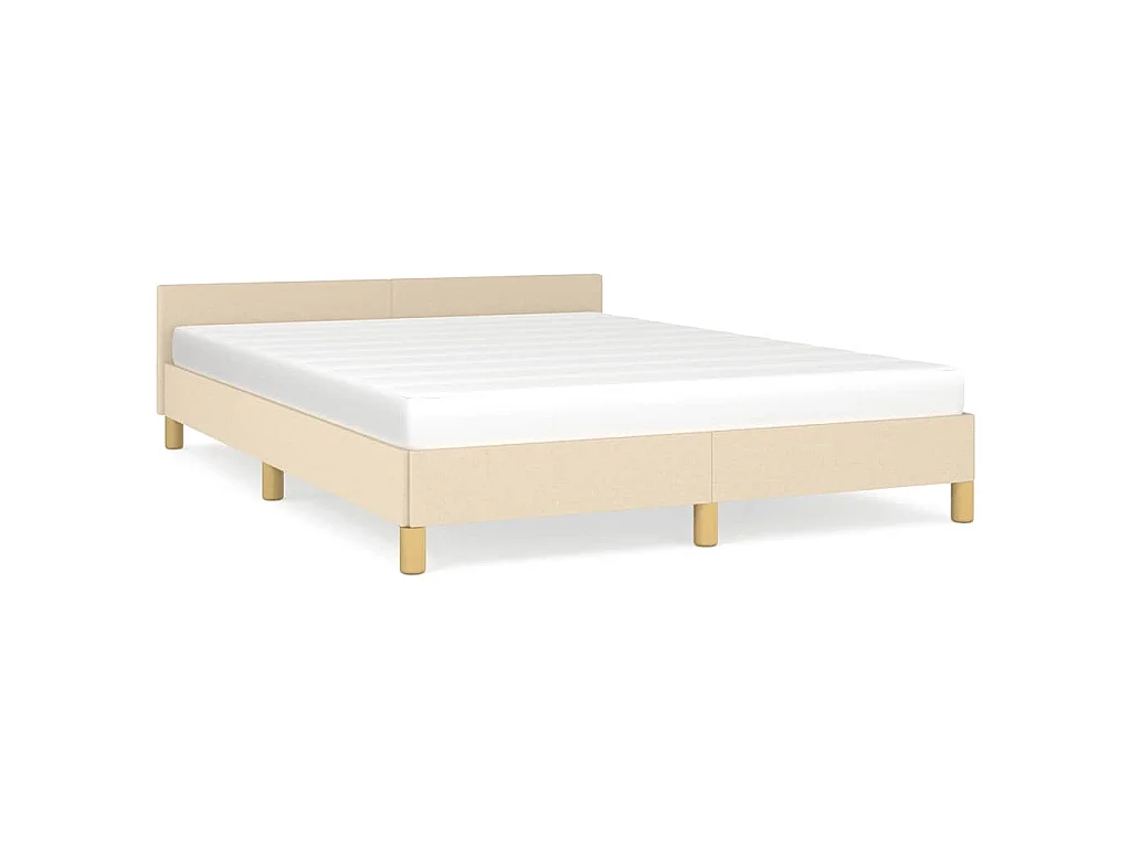 Bedframe zonder matras stof crèmekleurig 140x200 cm