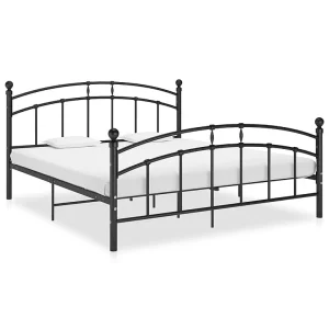 Bedframe metaal zwart 160×200 cm Bedframe metaal zwart 160×200 cm