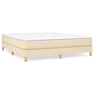 Bedframe zonder matras stof crèmekleurig 180×200 cm Bedframe zonder matras stof crèmekleurig 180×200 cm