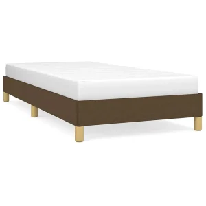 Bedframe zonder matras 100×200 cm stof donkerbruin Bedframe zonder matras 100×200 cm stof donkerbruin