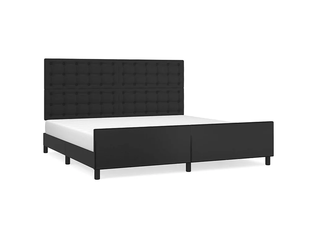 Bedframe met hoofdeinde kunstleer zwart 200x200 cm