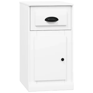 Bijzetkast met lade 40x50x75 cm bewerkt hout wit Bijzetkast met lade 40x50x75 cm bewerkt hout wit