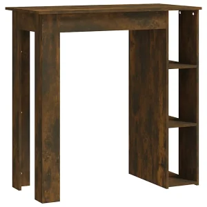 Bartafel met schap 102x50x103,5 cm bewerkt hout gerookt eiken Bartafel met schap 102x50x103,5 cm bewerkt hout gerookt eiken