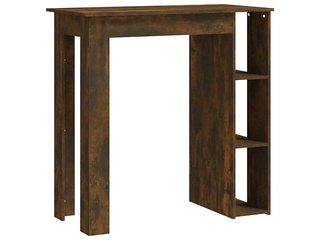 Bartafel met schap 102x50x103,5 cm bewerkt hout gerookt eiken