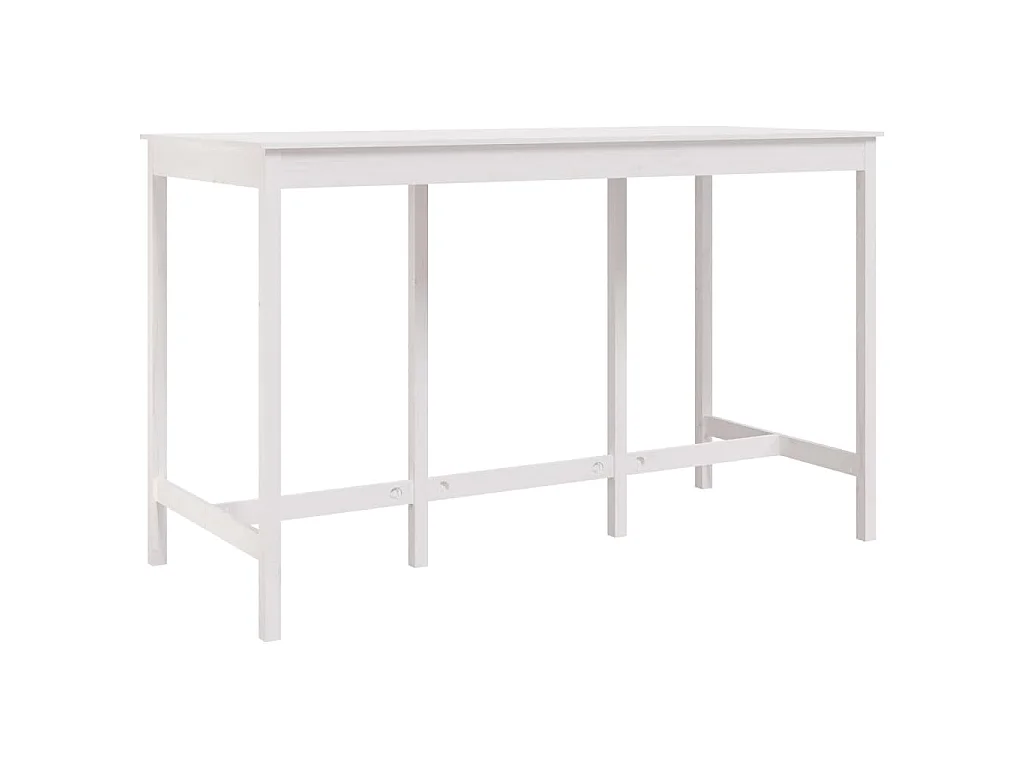 Bartafel 180x80x110 cm massief grenenhout wit