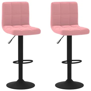 Barkrukken 2 st fluweel roze Barkrukken 2 st fluweel roze