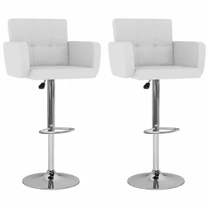 Barstoelen 2 st kunstleer wit Barstoelen 2 st kunstleer wit
