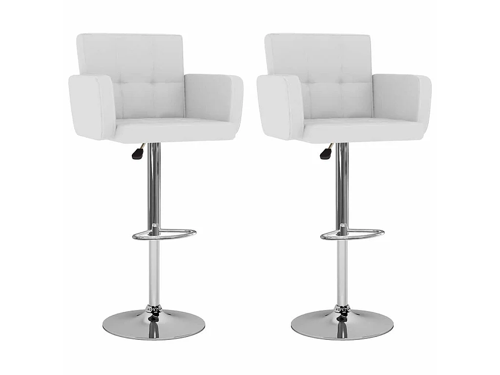 Barstoelen 2 st kunstleer wit