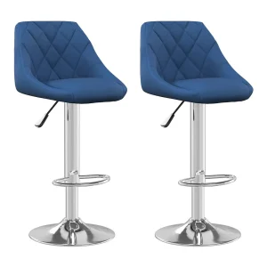 Barkrukken 2 st fluweel blauw Barkrukken 2 st fluweel blauw