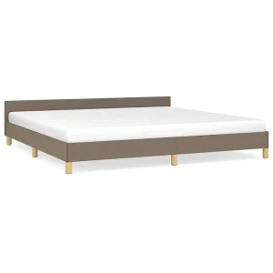 Bedframe zonder matras stof taupe 200×200 cm Bedframe zonder matras stof taupe 200×200 cm