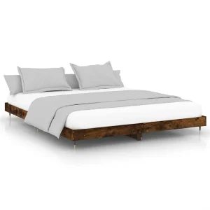 Bedframe zonder matras hout gerookt eikenkleurig 120×200 cm