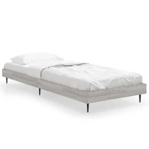 Bedframe bewerkt hout grijs sonoma eikenkleurig 75×190 cm