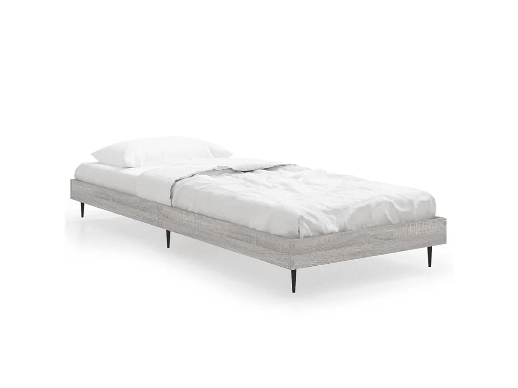 Bedframe bewerkt hout grijs sonoma eikenkleurig 75x190 cm