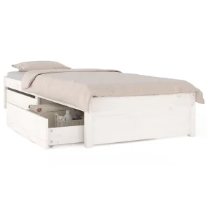 Bedframe met lades wit 75×190 cm Bedframe met lades wit 75×190 cm