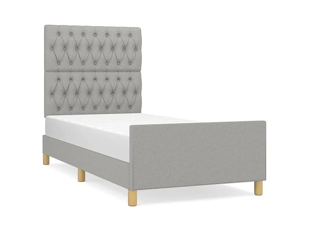 Bedframe zonder matras 100x200 cm stof lichtgrijs