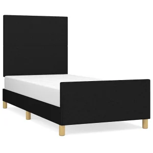 Bedframe zonder matras 100×200 cm stof zwart Bedframe zonder matras 100×200 cm stof zwart