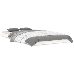 Bedframe massief grenenhout wit 100×200 cm Bedframe massief grenenhout wit 100×200 cm