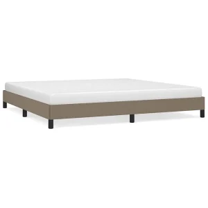 Bedframe zonder matras stof taupe 200×200 cm Bedframe zonder matras stof taupe 200×200 cm