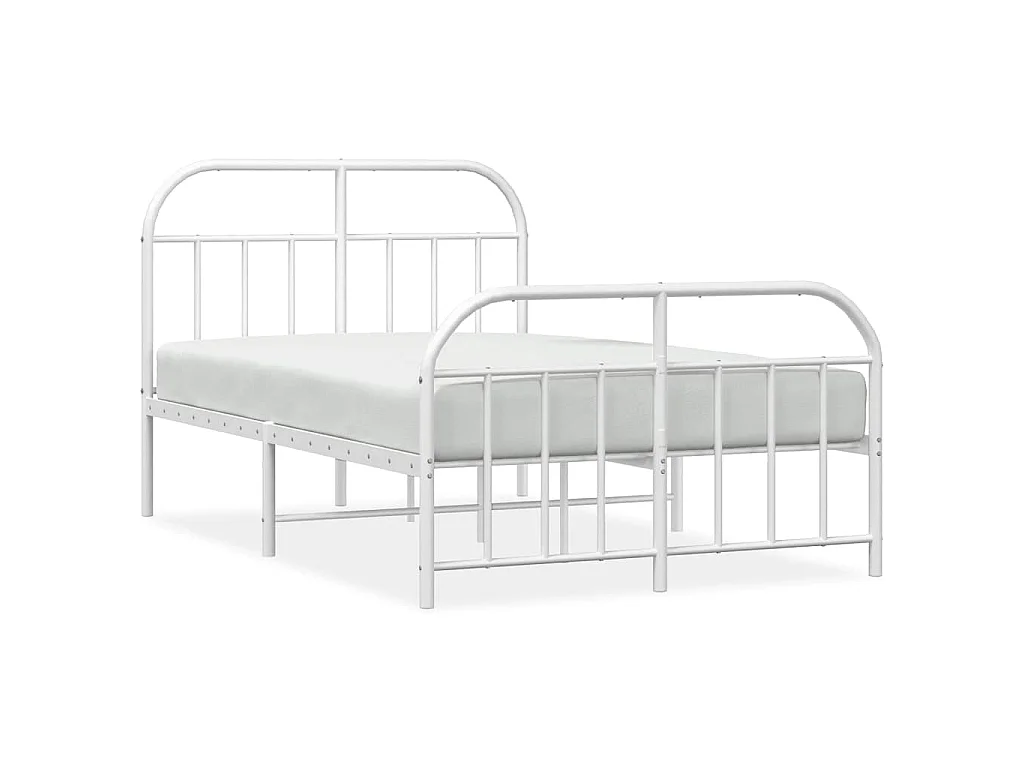 Bedframe met hoofd- en voeteneinde metaal wit 120x200 cm