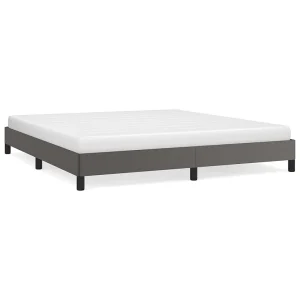 Bedframe kunstleer grijs 160×200 cm
