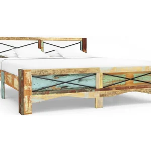 Bedframe massief gerecycled hout 160×200 cm